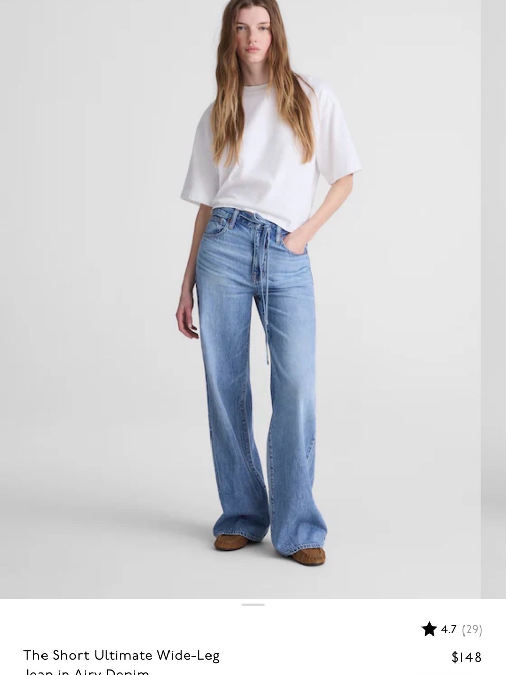 Madewell Light Wash Wide-Leg Jeans with Drawstring